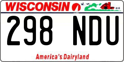 WI license plate 298NDU