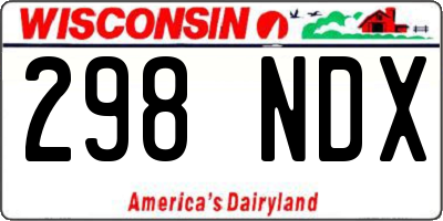 WI license plate 298NDX