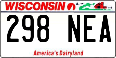 WI license plate 298NEA