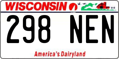 WI license plate 298NEN