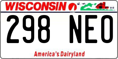 WI license plate 298NEO