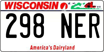 WI license plate 298NER