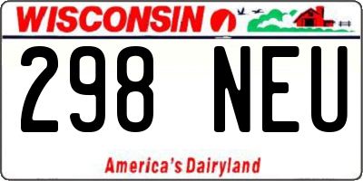 WI license plate 298NEU