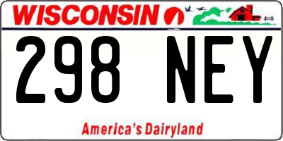 WI license plate 298NEY