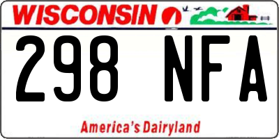 WI license plate 298NFA