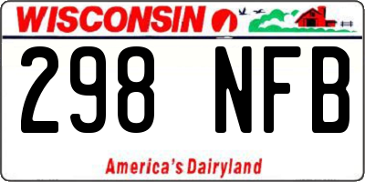 WI license plate 298NFB