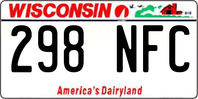WI license plate 298NFC
