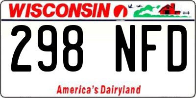 WI license plate 298NFD