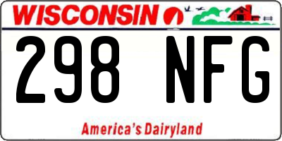 WI license plate 298NFG