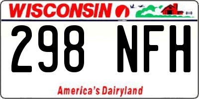 WI license plate 298NFH