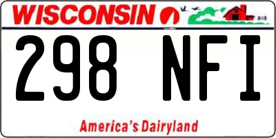 WI license plate 298NFI