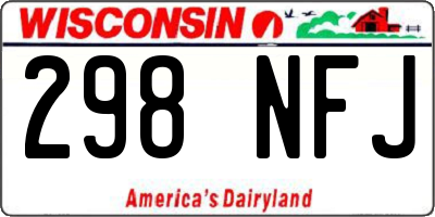 WI license plate 298NFJ