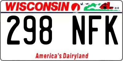 WI license plate 298NFK