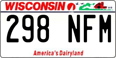 WI license plate 298NFM