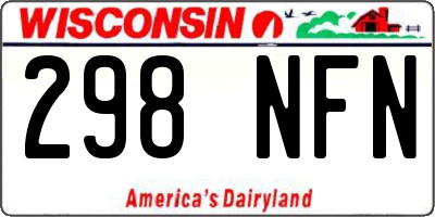 WI license plate 298NFN