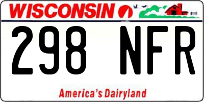WI license plate 298NFR