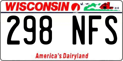 WI license plate 298NFS