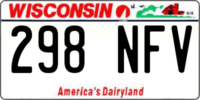 WI license plate 298NFV