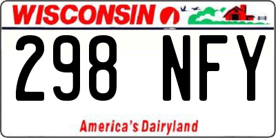 WI license plate 298NFY