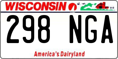 WI license plate 298NGA