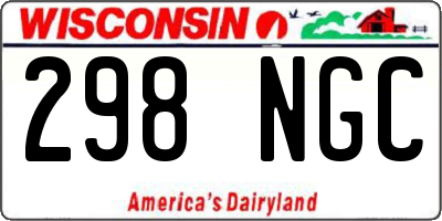 WI license plate 298NGC