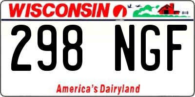WI license plate 298NGF