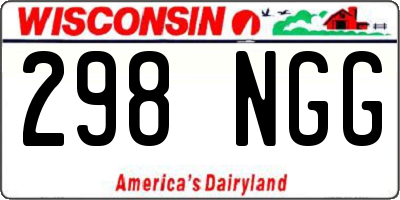 WI license plate 298NGG
