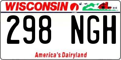 WI license plate 298NGH