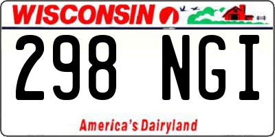 WI license plate 298NGI