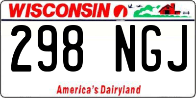 WI license plate 298NGJ