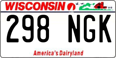 WI license plate 298NGK