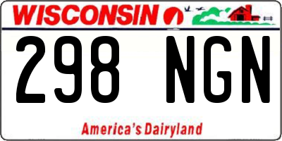 WI license plate 298NGN