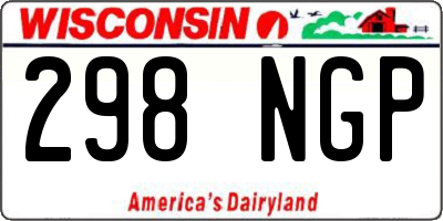 WI license plate 298NGP