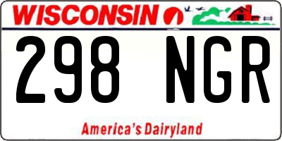 WI license plate 298NGR