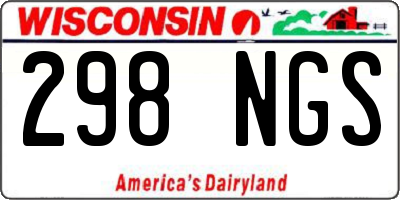 WI license plate 298NGS