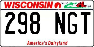 WI license plate 298NGT