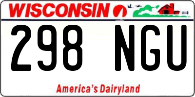 WI license plate 298NGU