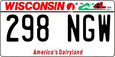 WI license plate 298NGW