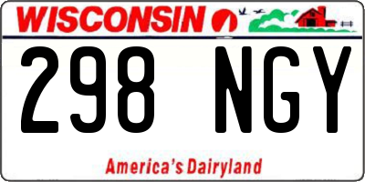 WI license plate 298NGY