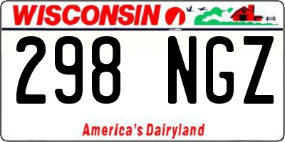 WI license plate 298NGZ