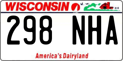 WI license plate 298NHA