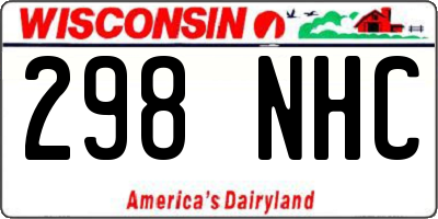WI license plate 298NHC