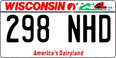 WI license plate 298NHD