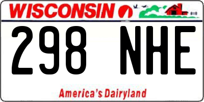 WI license plate 298NHE