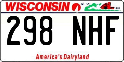 WI license plate 298NHF