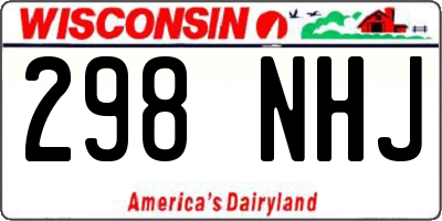 WI license plate 298NHJ