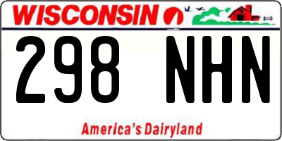 WI license plate 298NHN