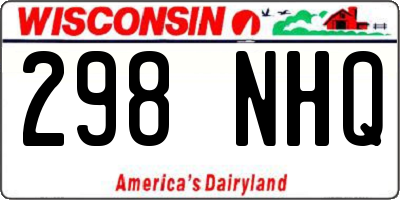 WI license plate 298NHQ
