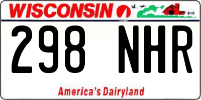 WI license plate 298NHR