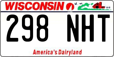 WI license plate 298NHT